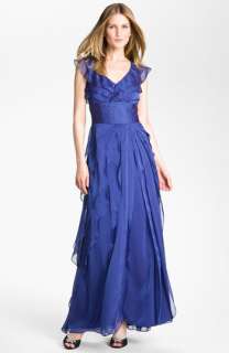 Adrianna Papell Tiered Chiffon Gown  