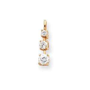    18in Gold Plated Three Stone Cz Necklace Kelly Waters Jewelry