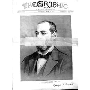  1891 Portrait Lord Randolph Churchill Damaged Print