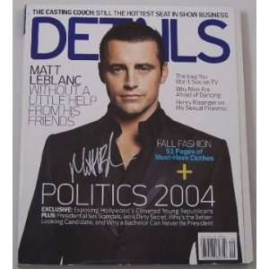 Matt LeBlanc Friends   Hand Signed Autographed Fashion Magazine 09/04
