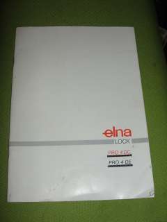Elna Lock Model Pro 4DC/4DE Sewing Machine Manual  