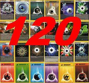 120 Pokemon Energy Cards lot plus 4 rare special energy  