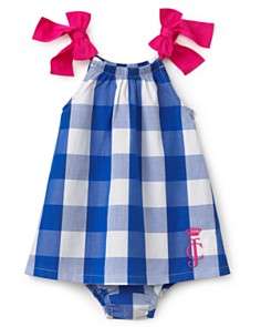 Juicy Couture Infant Girls Pink Bow Gingham Dress with Matching Panty 
