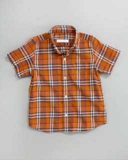 Mini Short Sleeve Shirt, Orange/Ochre