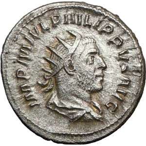  PHILIP I the Arab 244AD Genuine Ancient Silver Roman Coin 