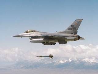388th Fighter Wing F 16 Viper Drops a Laser Guided Bomb to Target