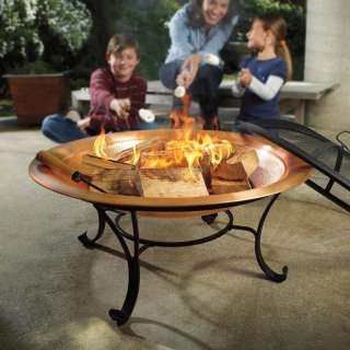 brookstone copper firepit with screen 13 tall copper fire pit brings a 