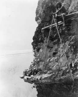 1923 photo Fishing platform on Trinity River  Hupa  