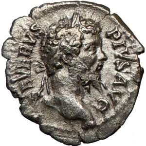 SEPTIMIUS SEVERUS CARTHAGE Ancient Silver Roman Coin Dea Caelestis 