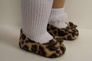 LEOPARD Print Faux Suede Flats w/Bow Doll Shoes For AMERICAN GIRL 