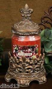 Fleur de Lis Jar Candle Holder Drake Design  