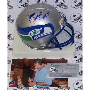 Steve Largent Signed Mini Helmet   Replica   Autographed NFL Mini 