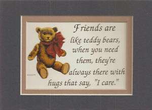 FRIENDSHIP Friends TEDDY BEARS HUG verses poems plaques  