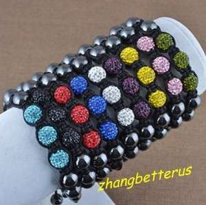   Crystal Pave Disco Ball friendship Adjustable Bracelet Xmas Gift