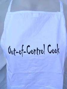 OUT OF CONTROL COOK APRON   FUNNY (WHITE)  