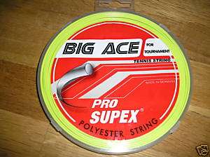 Pro Supex Big Ace Tennis String 18 Gauge Yellow  