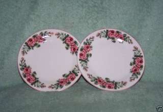 Bread Plates Gibson Everyday Vanessa Dinnerware White & Pink Roses 