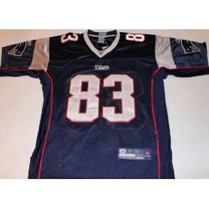 Wes Welker New England Patriots Blue Sewn Jersey   Size 50 (Large)
