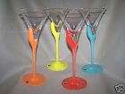 Art Glass Contemporary Martini Glasses set of