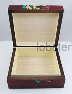 DECORATIVE HAND MADE FLORAL DESIGN WOOD JEWELRY BOX says MOTHER MADE 