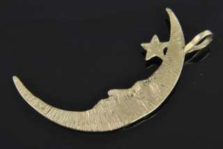 Vtg Michael Anthony 14K Gold Crescent Moon Star Pendant  