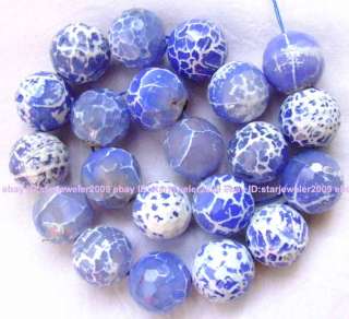 blue crab agate 14mm globose faceted gemstone beads15  