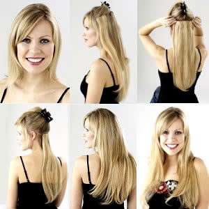 10 PIECE 20 CLIP IN HUMAN HAIR EXTENSIONS   #01  