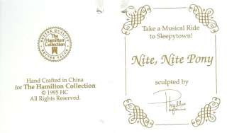 NITE NITE MUSICAL PONY & DOLL HAMILTON COLLECTION NEW  