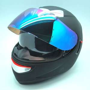   Street Bike Dual Lens/Double Shields Full Face Helmet Glossy Black