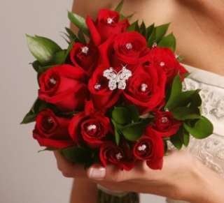 Crystal BUTTERFLY Bridal Wedding Bouquet Jewelery  