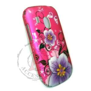 Pink Hibiscus Flowers Rubber HARD Case Snap Phone Cover Tracfone Net10 