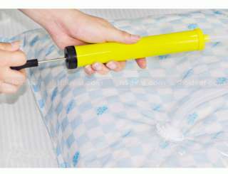   close the bag, remove air using standard household vacuum and store