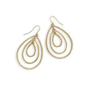  Gold Tone Pear Shape Fashion Earrings Jewelry