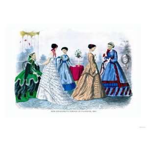  Mme. Demorests Mirror of Fashions, 1840 Giclee Poster 