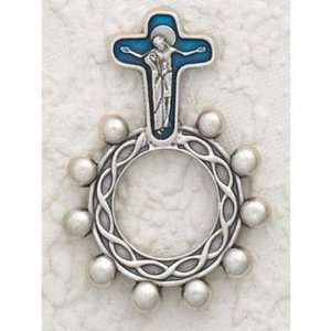    25 Comfort Cross Finger Rosaries Enamel Blue