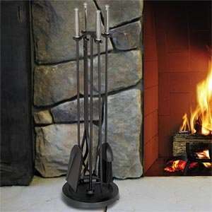  4 piece Fireplace Tool Set with Steel Barrel Handles By 