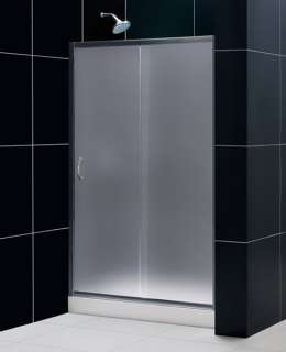 INFINITY 48x72 Frosted Glass Brushed Nickel Shower Door  