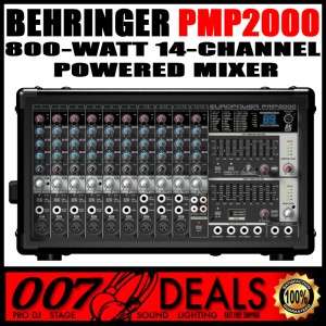 BEHRINGER PMP2000 PRO AUDIO DJ PA 800 WATT 14 CHANNEL POWERED MIXER W 