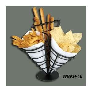 Black Wire 3 Cone French Fry Basket 
