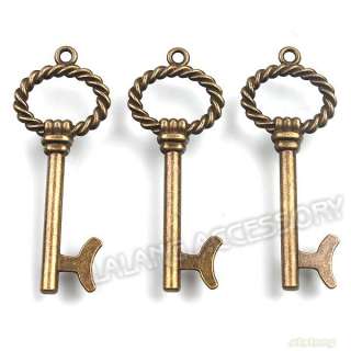   Antique Bronze Vintage Key Charms Alloy Pendants Lot 55x21mm 141202
