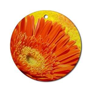  Ornament (Round) Daisy Orange Gerbera 