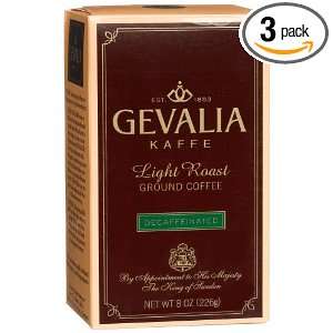 Gevalia Light Roast Ground Coffee, Decaffeinated, 8 Ounce Packages 