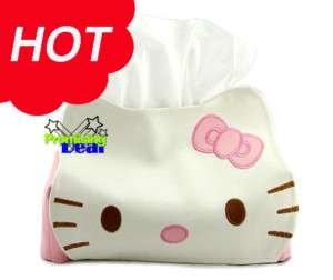 Cute Hello Kitty Tissue Kleenex Box Cover Holder Pink  