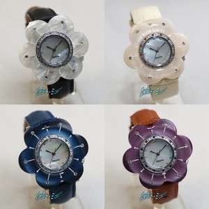   Resina Fashion Womens Resin Flower Crystal Jewelry Watch   4 colours