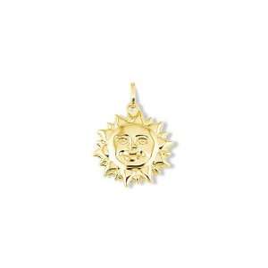    14k Italian Yellow Gold Sun Shine Smile Puffy Pendant Jewelry