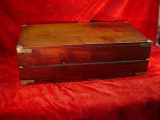 Antique Victorian Mahogany Writing LAP DESK Compartments Drawers Ink 