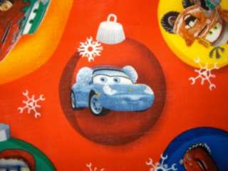 Disney Cars Christmas Ornaments Red Quilt Fabric BTY  