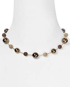 Carolee Necklace   Chocolate Pearl and Gold Fireball Illusion
