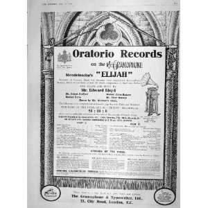  1907 ADVERTISEMENT GRAMOPHONE TYPEWRITER ORATORIO