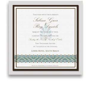   Square Wedding Invitations   Greek Teal Green Freeze